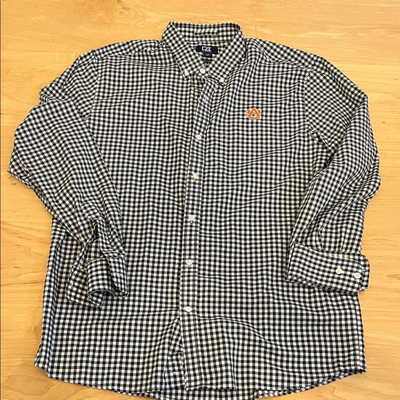 Cutter & Buck Auburn Blue and White Gingham Shirt - Picture 1 of 6